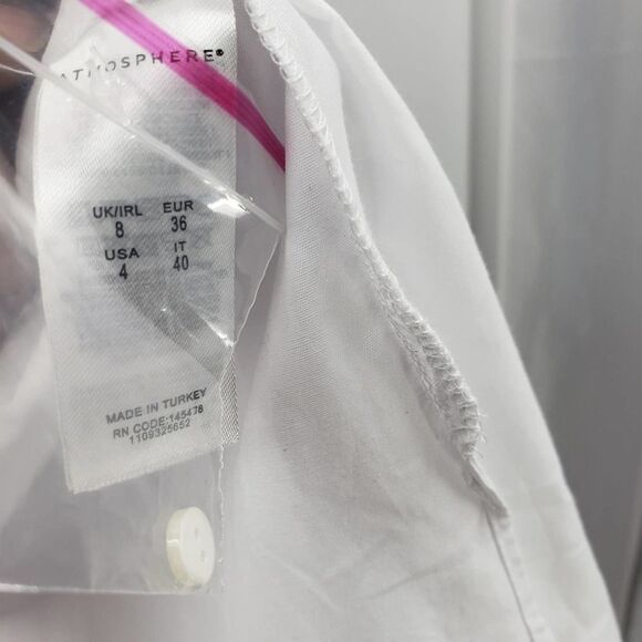 ATMOSPHERE PRIMARK women's 4 white embroidery button down long sleeve shirt - Picture 7 of 8
